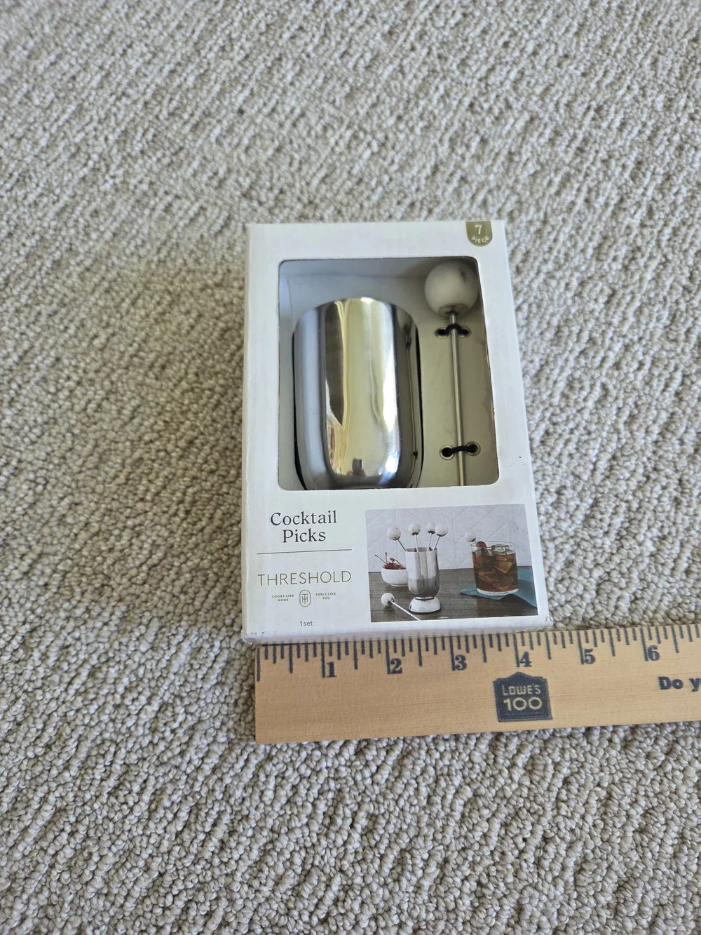 Threshold Stainless Steel Cocktail Pick Set in Silver and White